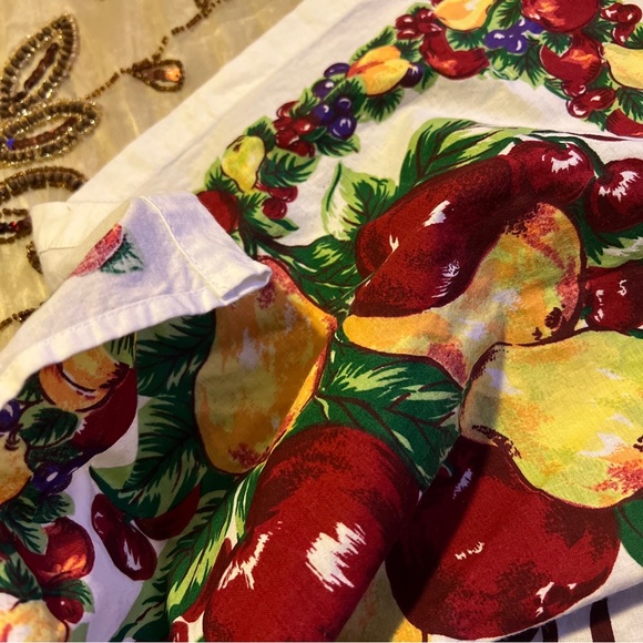 1997 Linen Hanging Calendar Kitchen Tea Towel Vintage, Flowers & Fruit - NOTRA - Picture 6 of 8